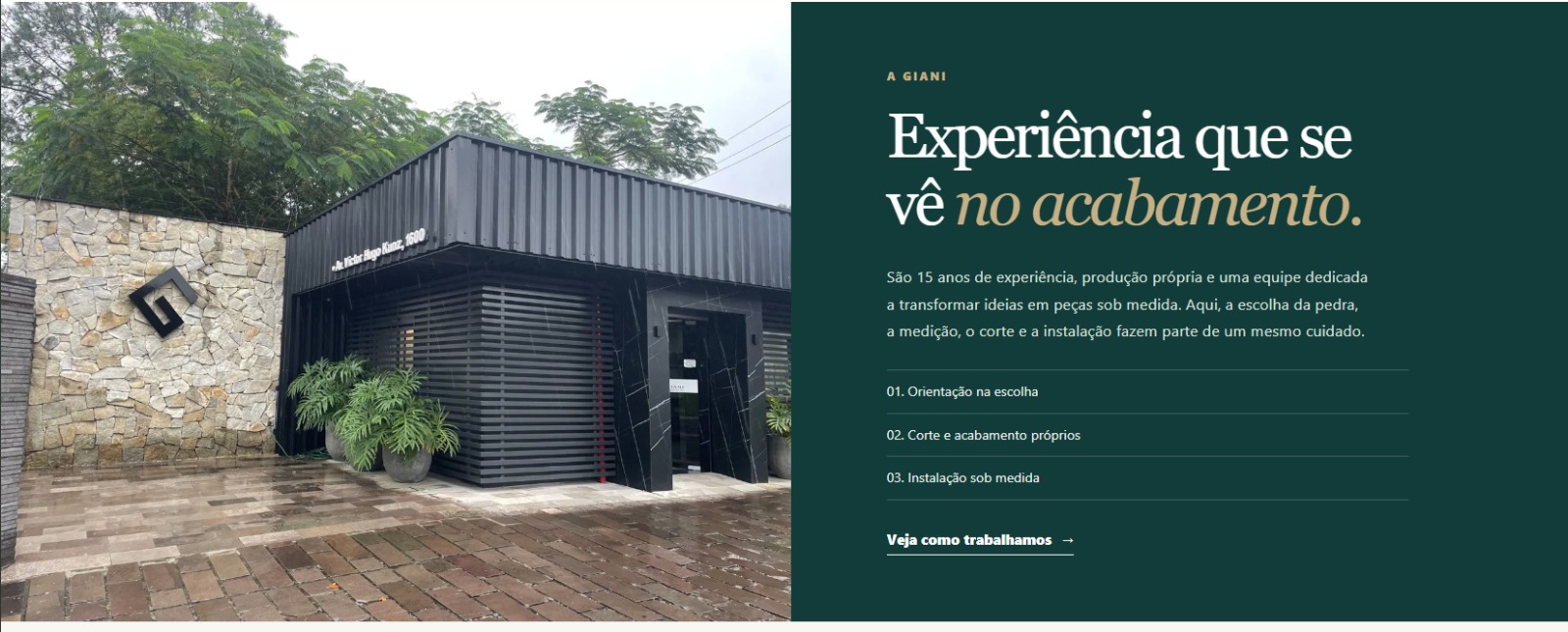Fachada da Giani Mármores e Granitos